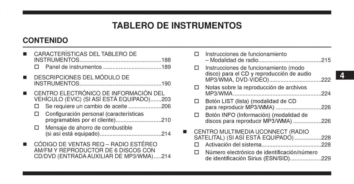 Jeep Cherokee KK manual del propietario / page 186