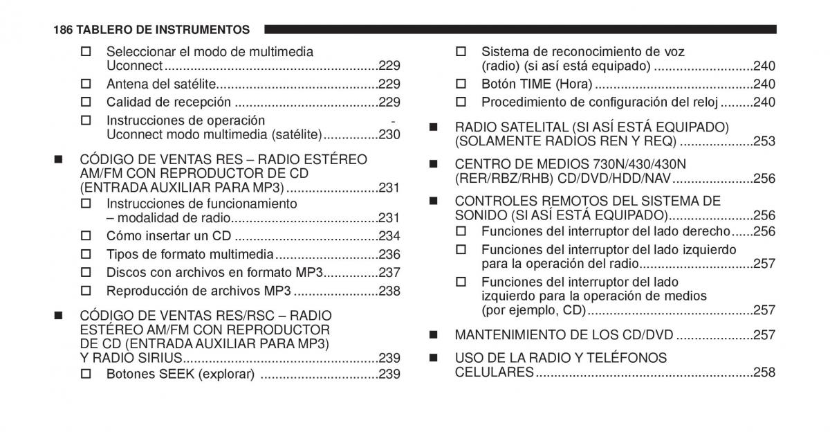 Jeep Cherokee KK manual del propietario / page 187