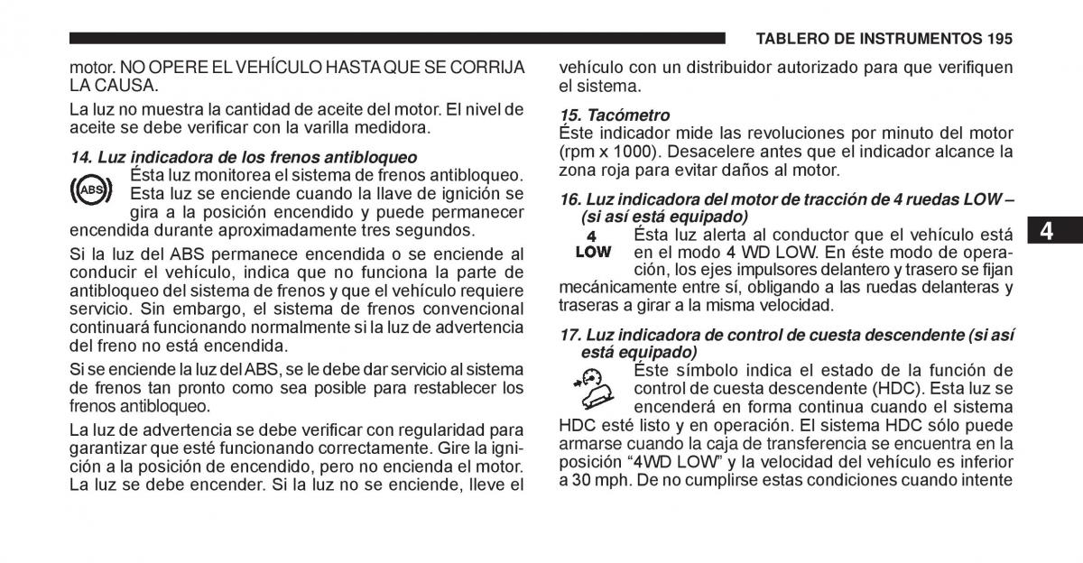 Jeep Cherokee KK manual del propietario / page 196