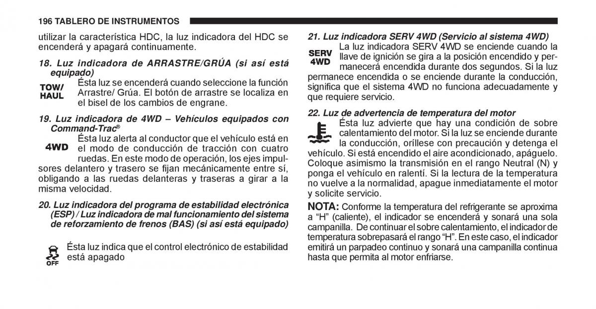 Jeep Cherokee KK manual del propietario / page 197