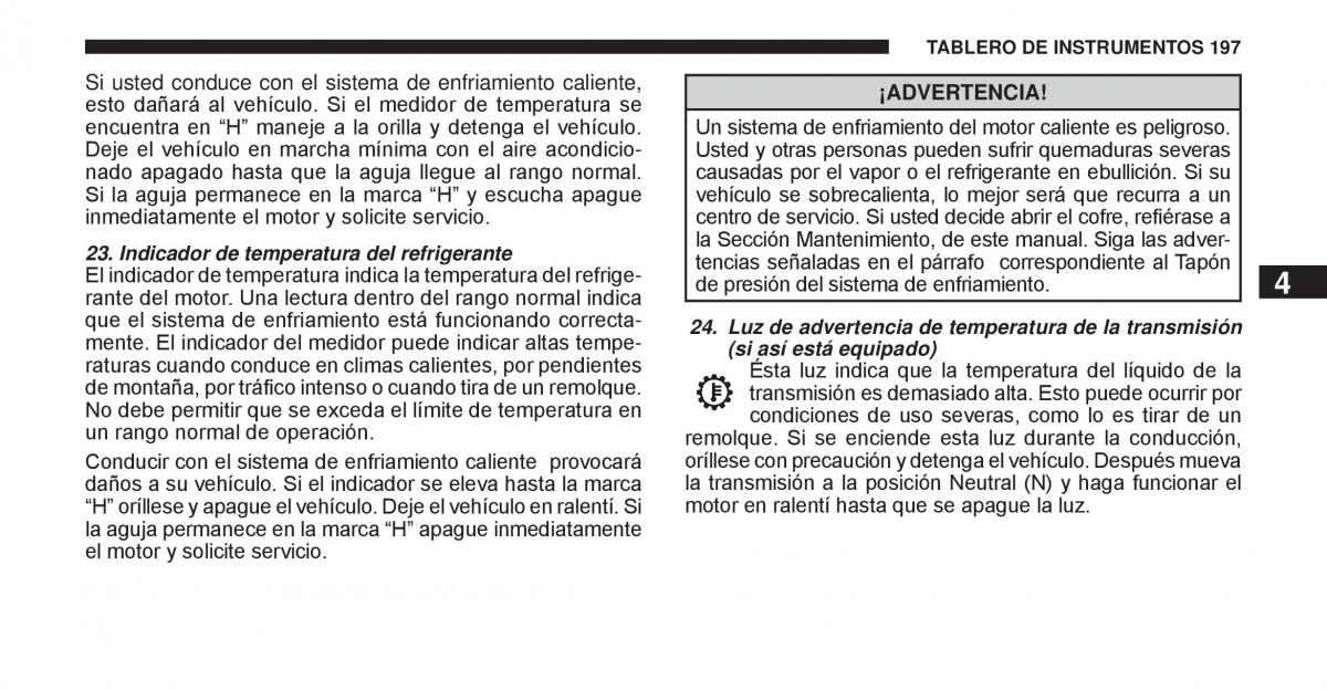 Jeep Cherokee KK manual del propietario / page 198