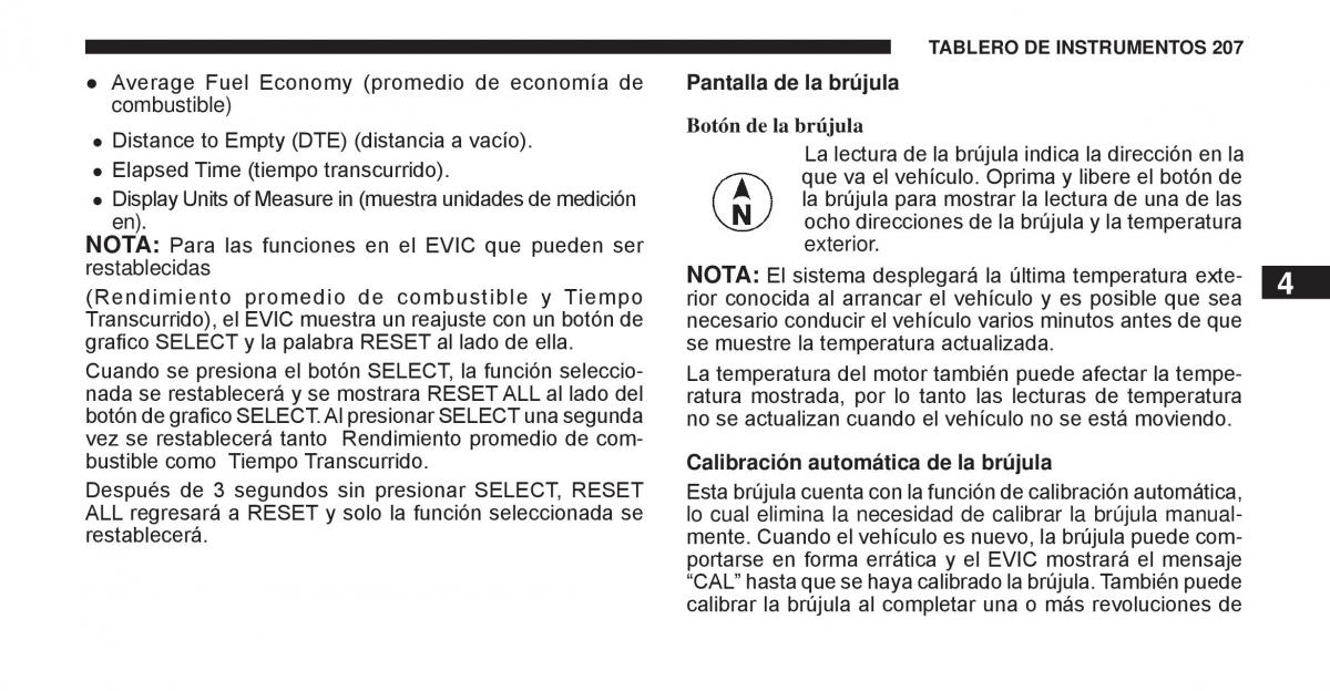 Jeep Cherokee KK manual del propietario / page 208