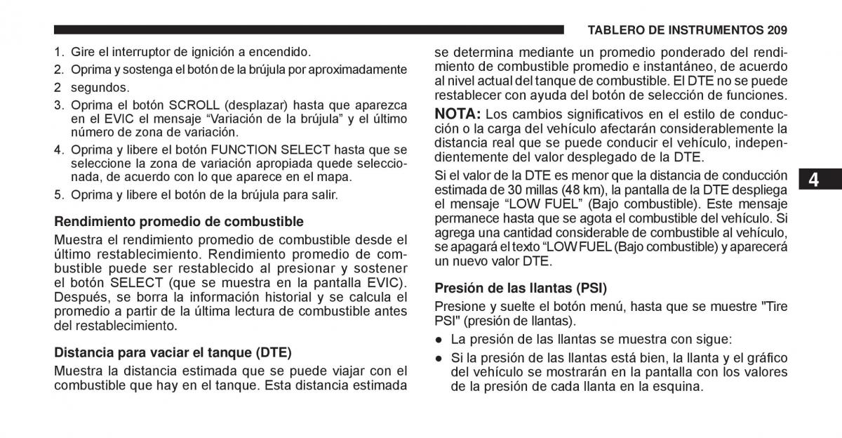 Jeep Cherokee KK manual del propietario / page 210