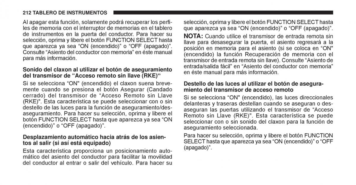 Jeep Cherokee KK manual del propietario / page 213