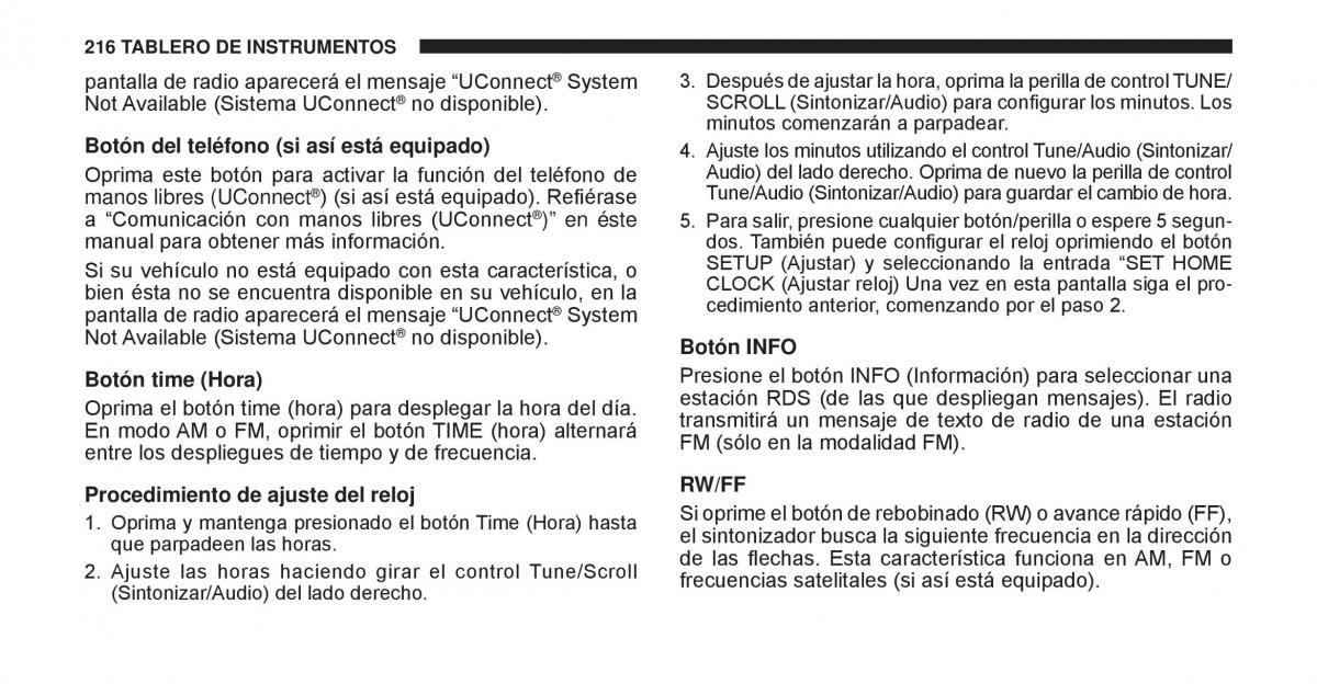 Jeep Cherokee KK manual del propietario / page 217