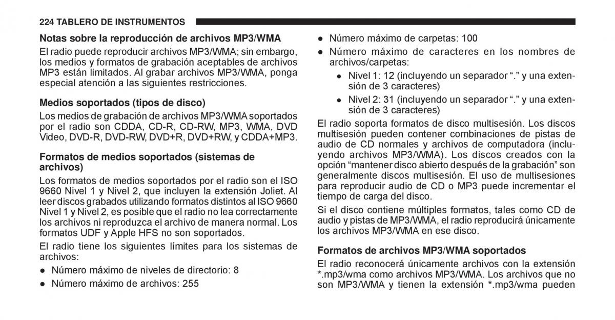 Jeep Cherokee KK manual del propietario / page 225