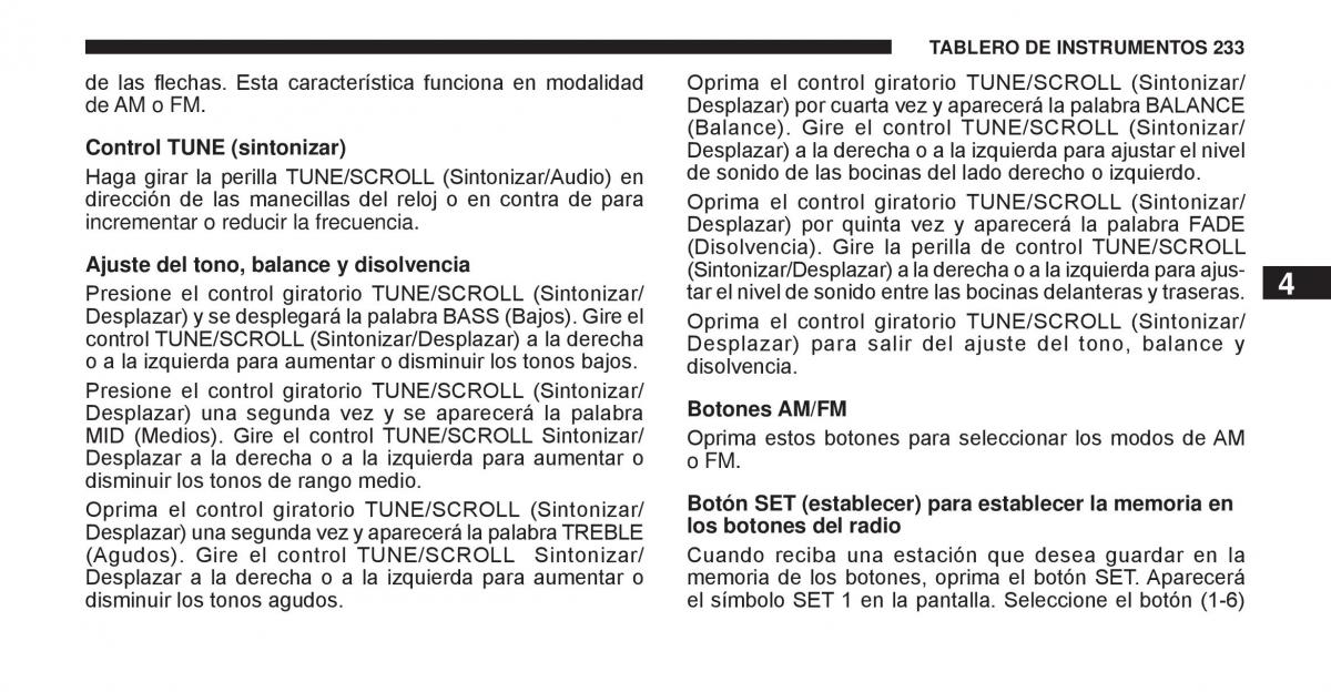 Jeep Cherokee KK manual del propietario / page 234