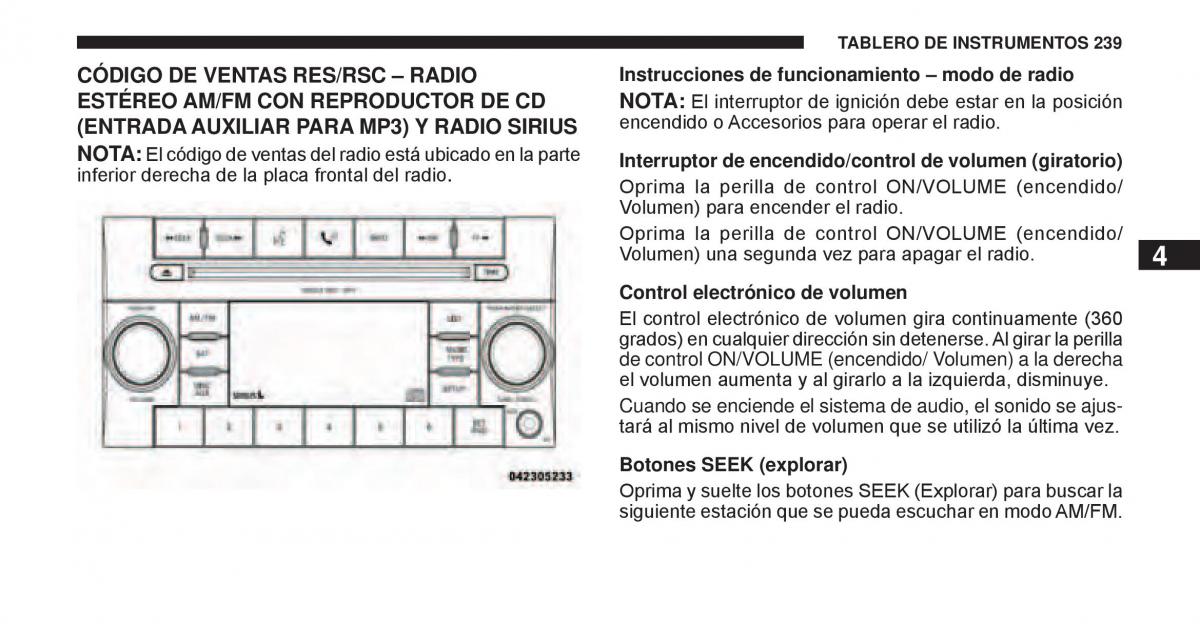 Jeep Cherokee KK manual del propietario / page 240