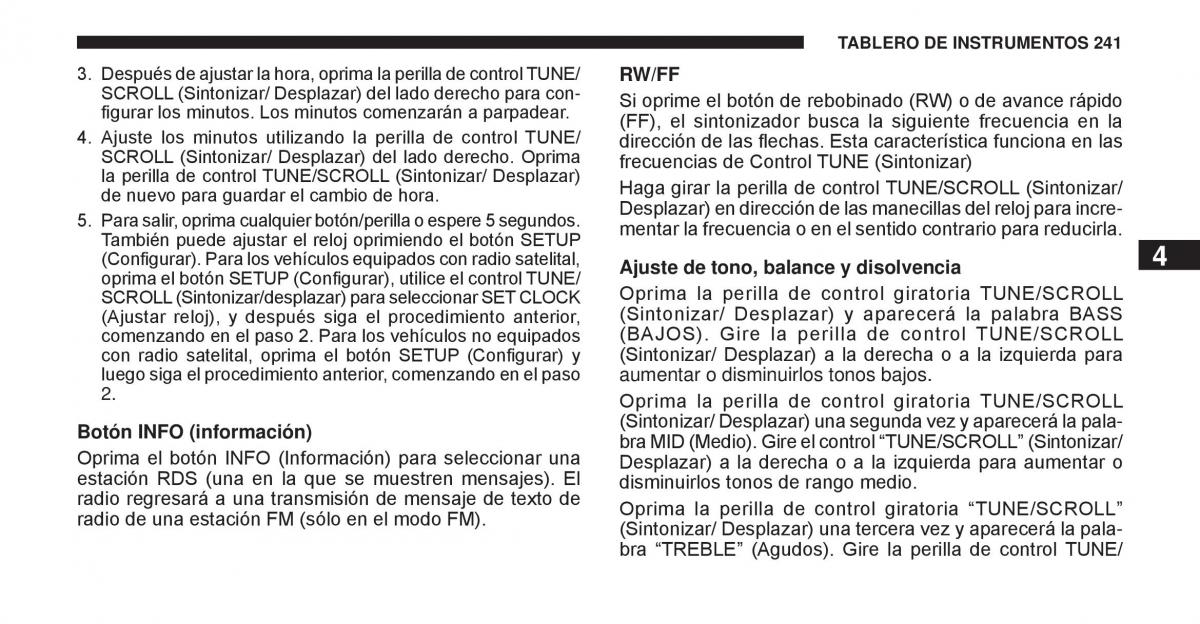 Jeep Cherokee KK manual del propietario / page 242