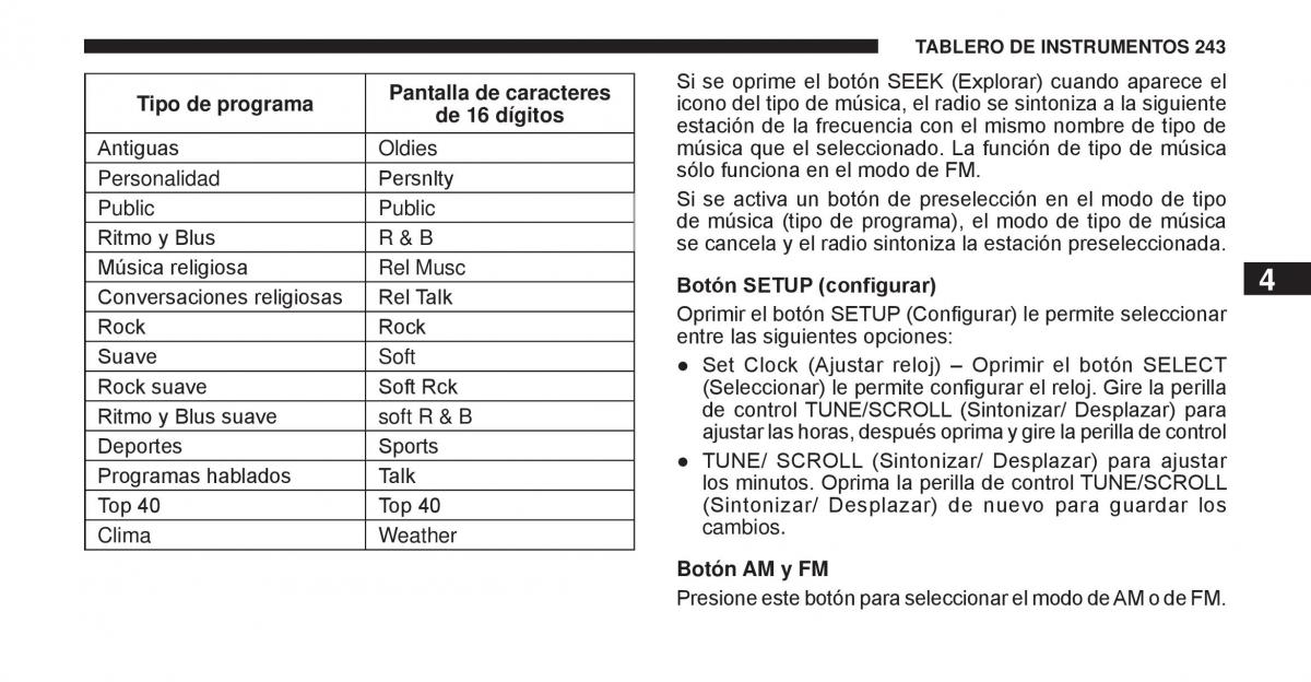 Jeep Cherokee KK manual del propietario / page 244