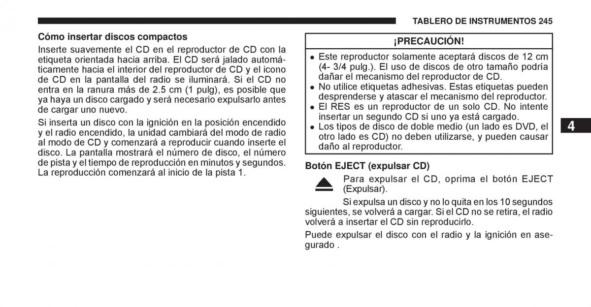 Jeep Cherokee KK manual del propietario / page 246