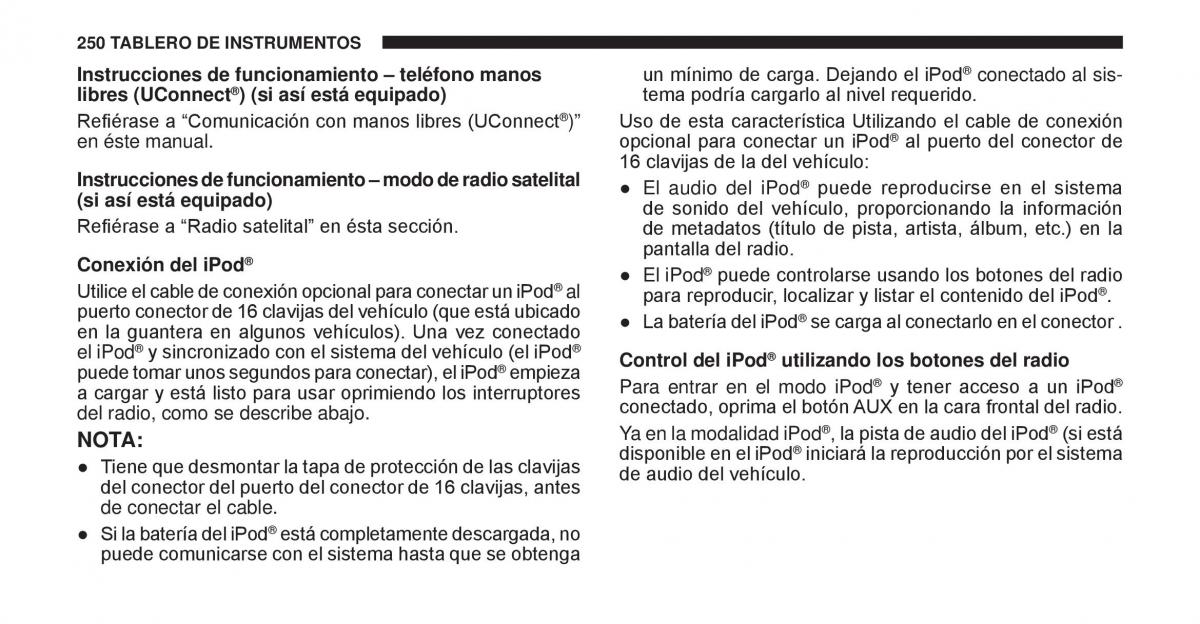 Jeep Cherokee KK manual del propietario / page 251