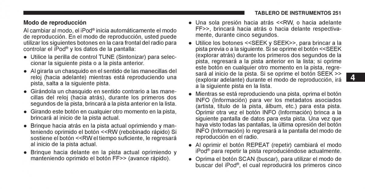 Jeep Cherokee KK manual del propietario / page 252