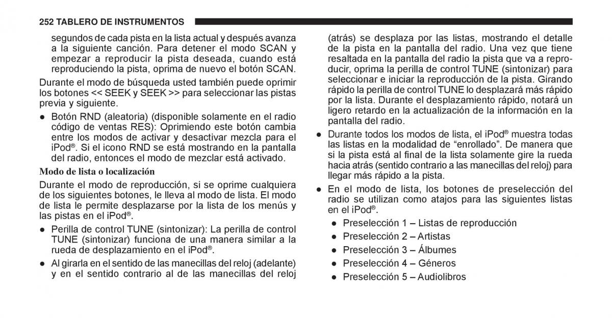 Jeep Cherokee KK manual del propietario / page 253