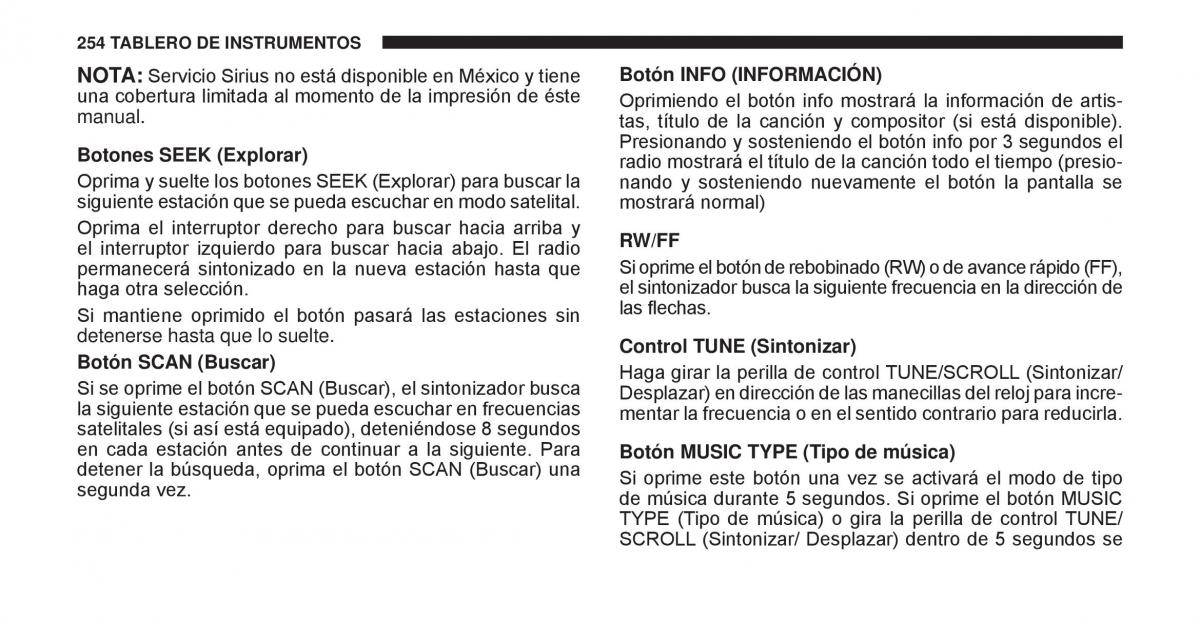 Jeep Cherokee KK manual del propietario / page 255