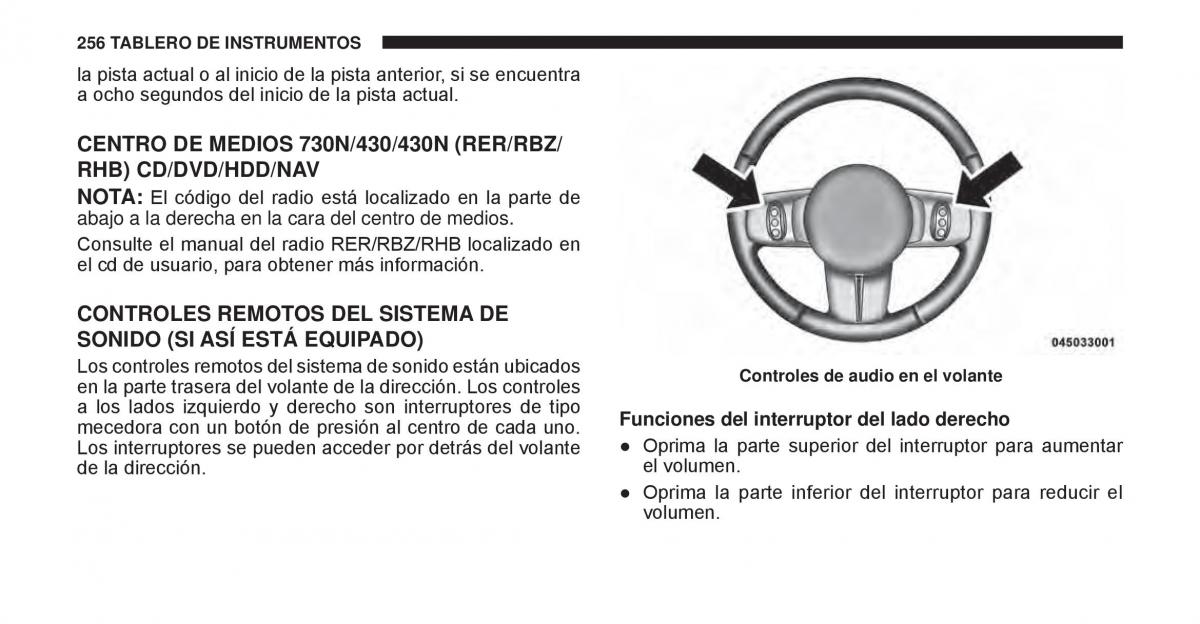 Jeep Cherokee KK manual del propietario / page 257