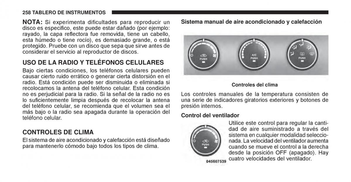 Jeep Cherokee KK manual del propietario / page 259