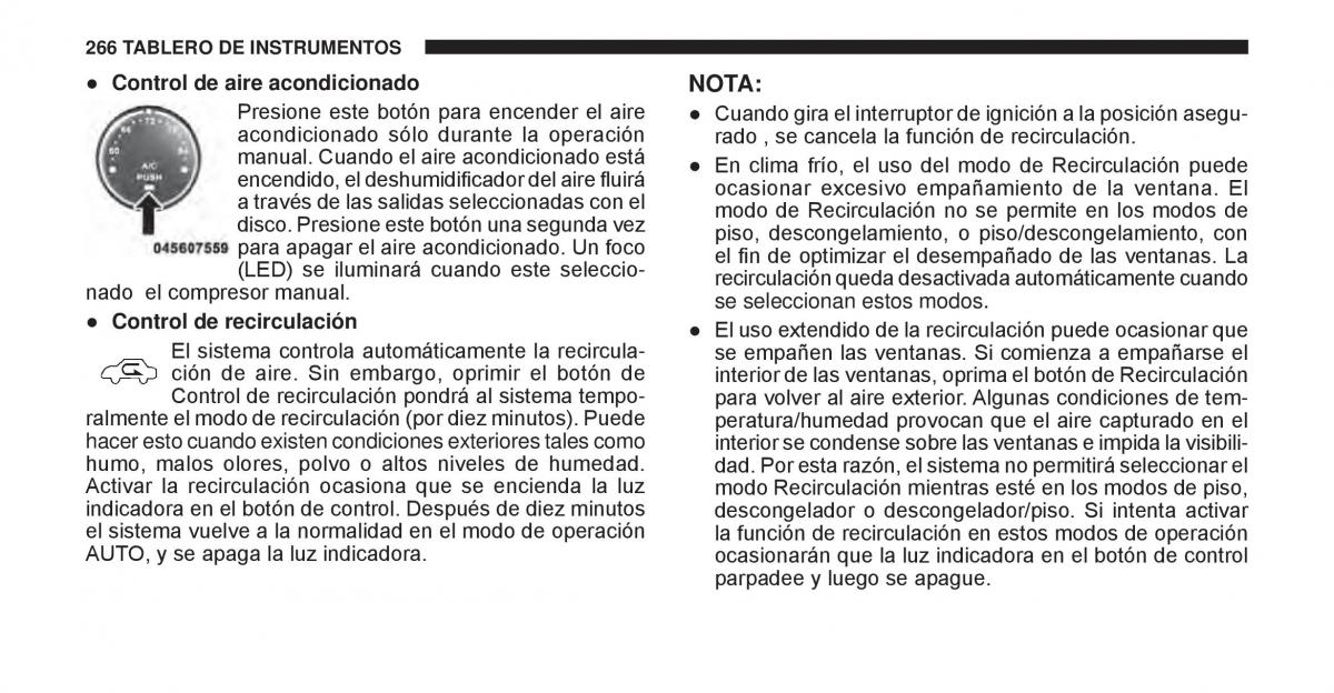 Jeep Cherokee KK manual del propietario / page 267