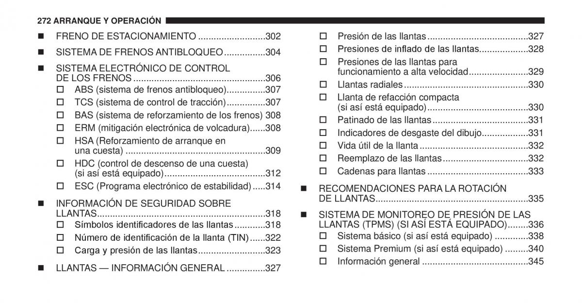 Jeep Cherokee KK manual del propietario / page 273