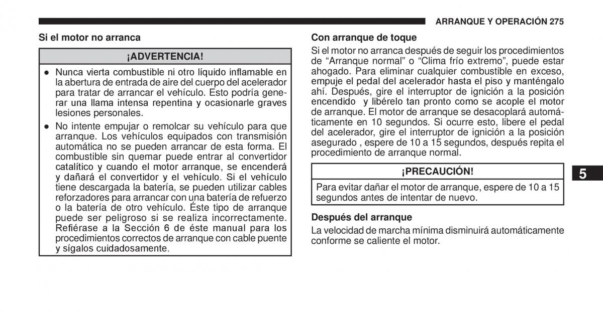 Jeep Cherokee KK manual del propietario / page 276