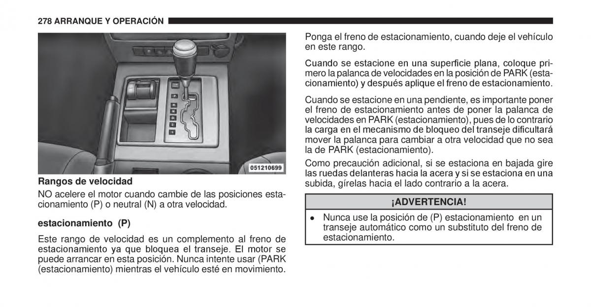 Jeep Cherokee KK manual del propietario / page 279