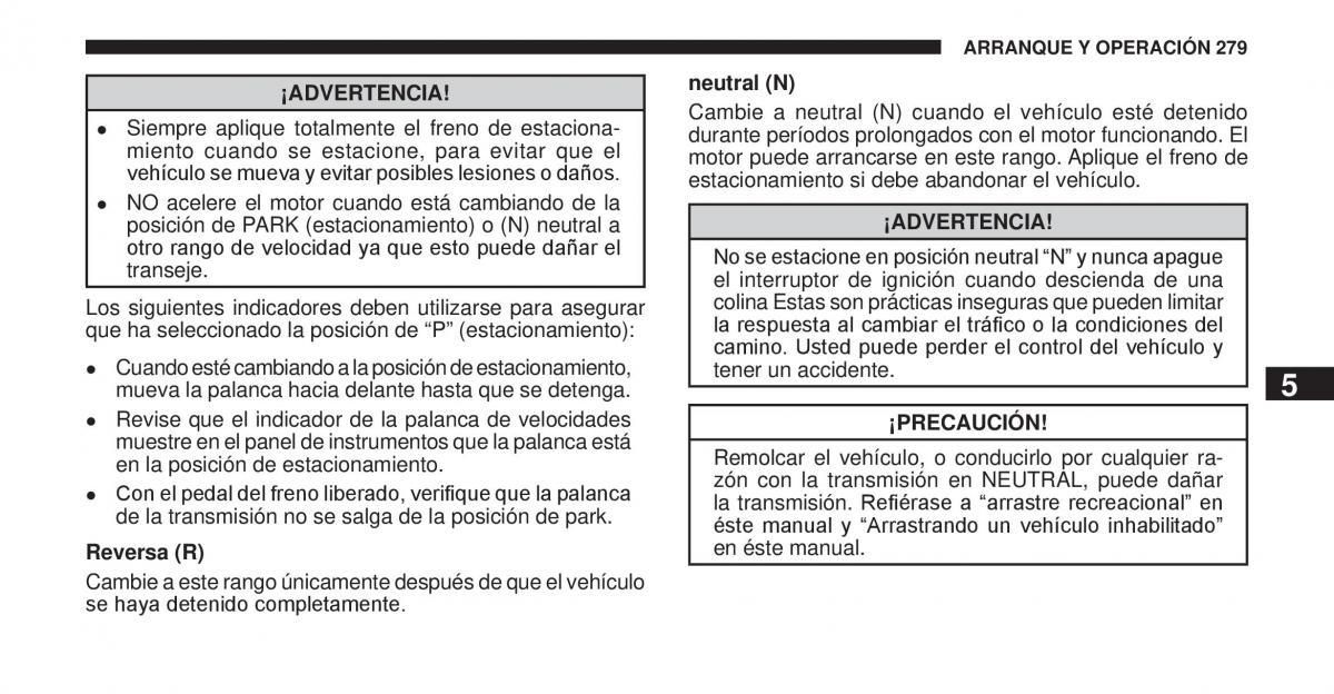 Jeep Cherokee KK manual del propietario / page 280