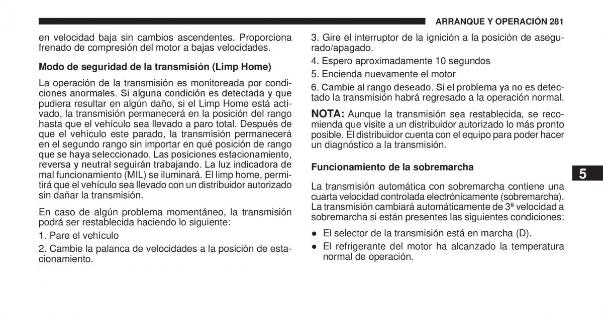 Jeep Cherokee KK manual del propietario / page 282