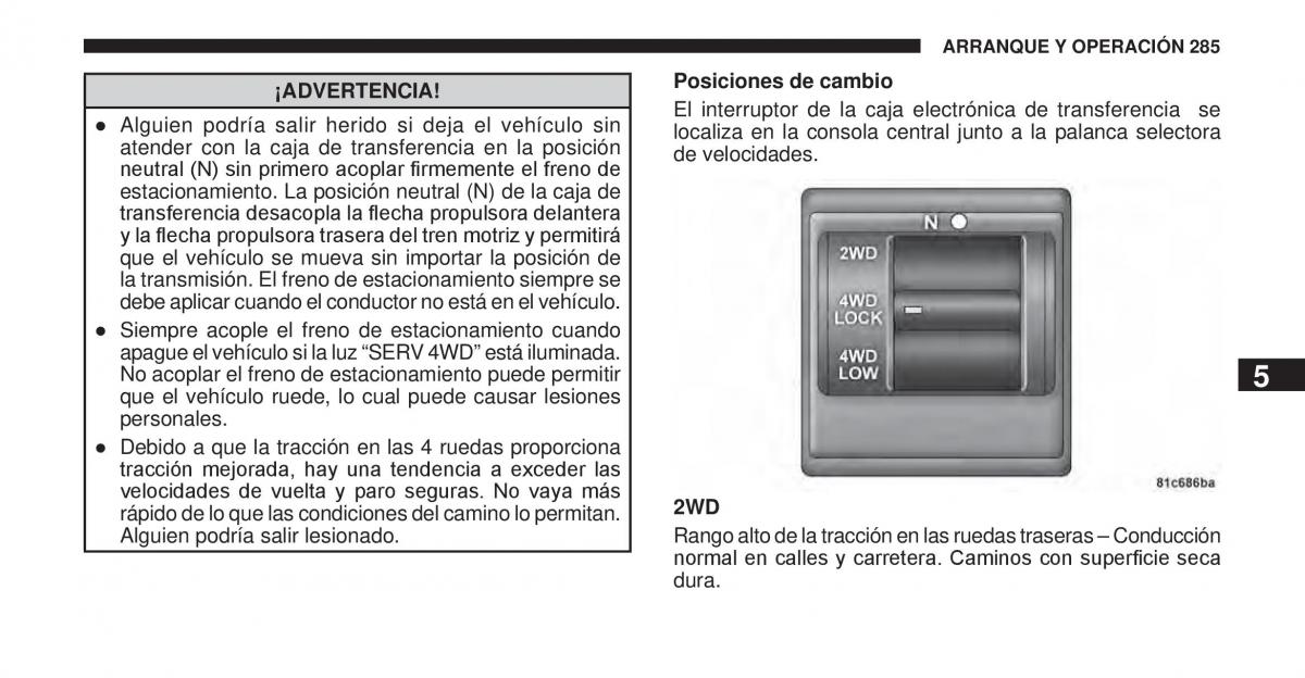 Jeep Cherokee KK manual del propietario / page 286