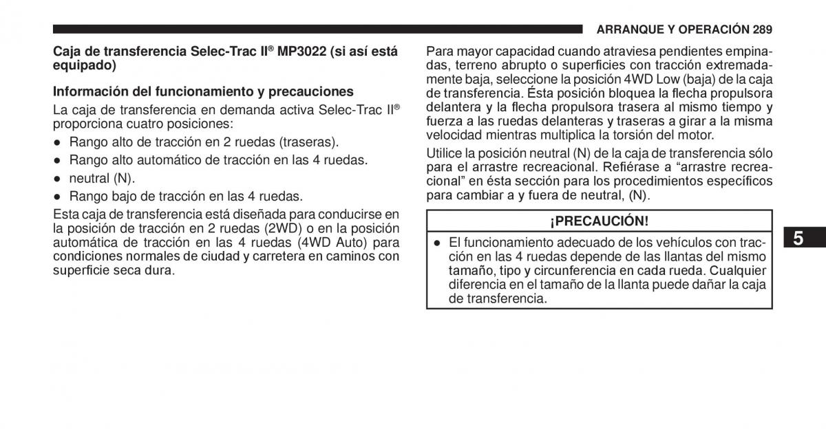 Jeep Cherokee KK manual del propietario / page 290