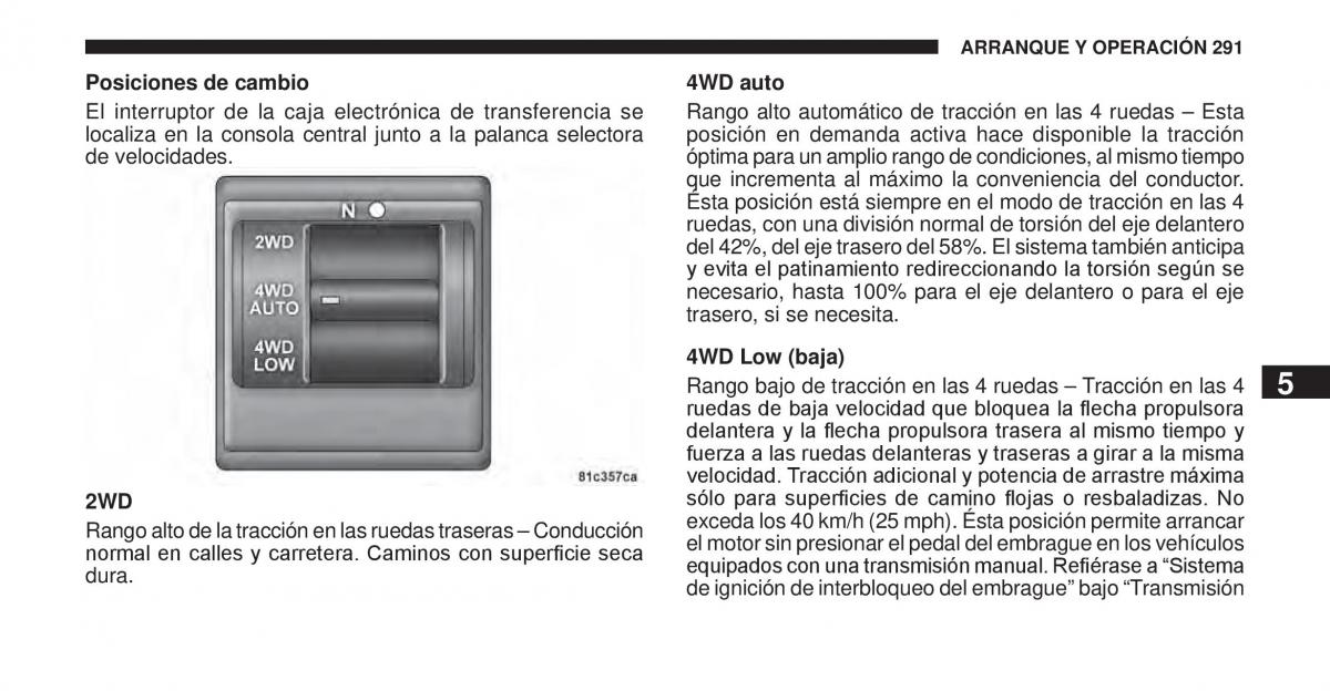 Jeep Cherokee KK manual del propietario / page 292