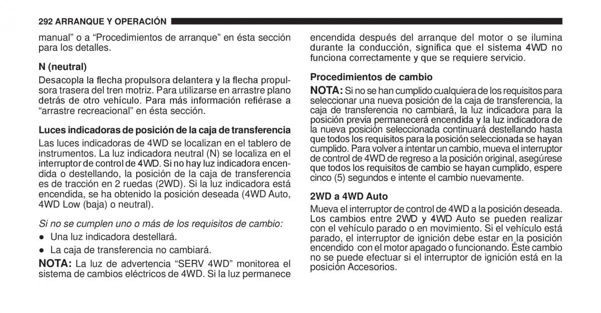 Jeep Cherokee KK manual del propietario / page 293