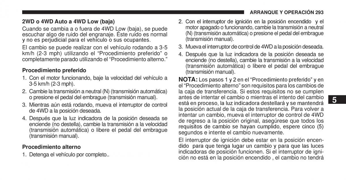 Jeep Cherokee KK manual del propietario / page 294