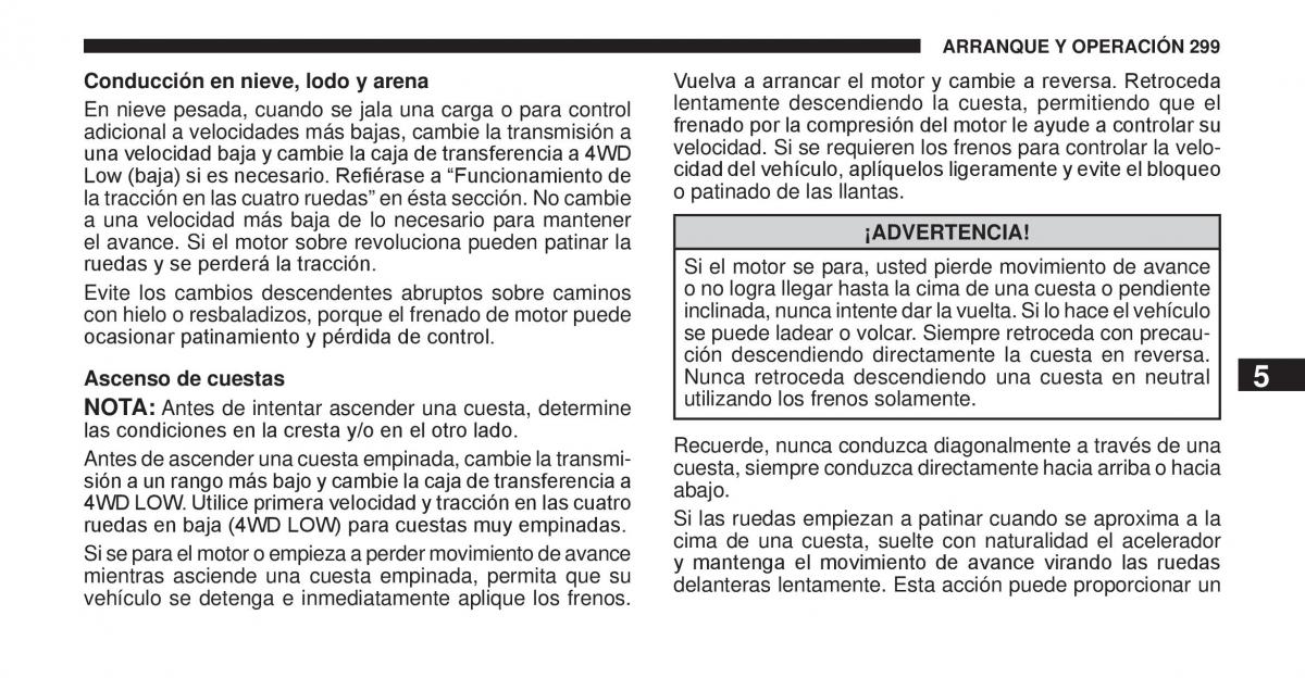 Jeep Cherokee KK manual del propietario / page 300