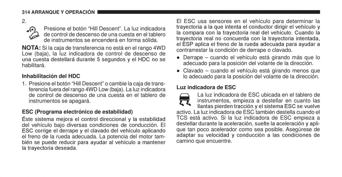 Jeep Cherokee KK manual del propietario / page 315