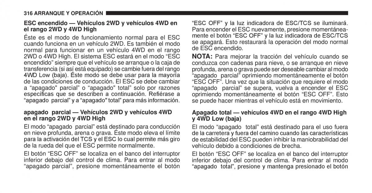 Jeep Cherokee KK manual del propietario / page 317