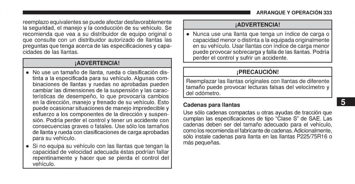 Jeep Cherokee KK manual del propietario / page 334