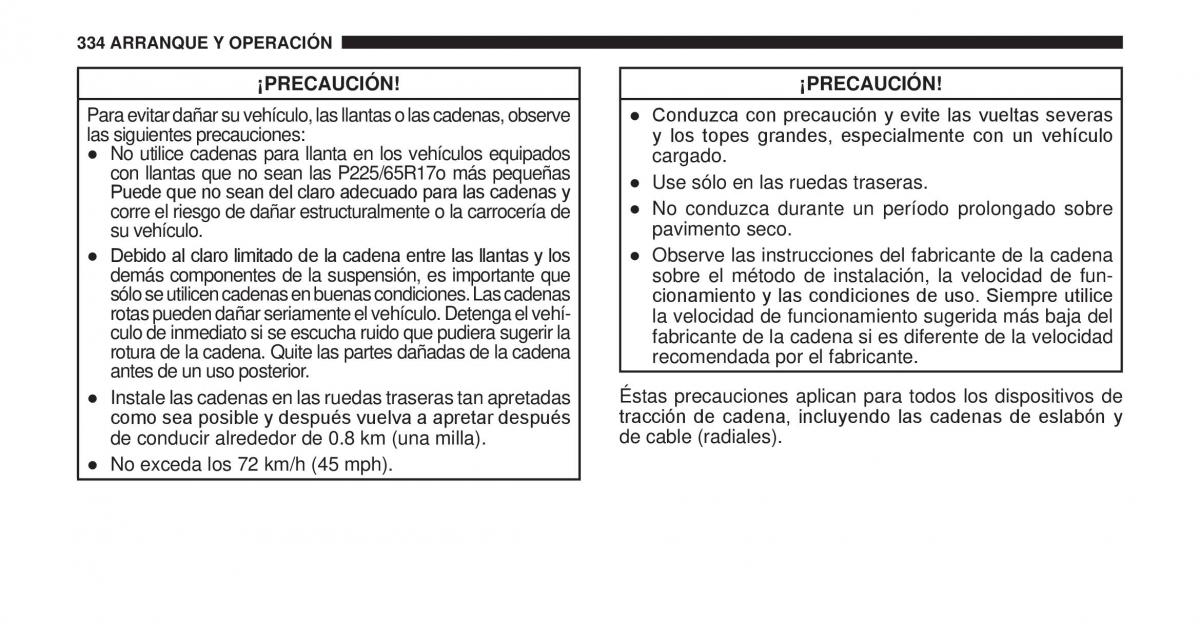 Jeep Cherokee KK manual del propietario / page 335