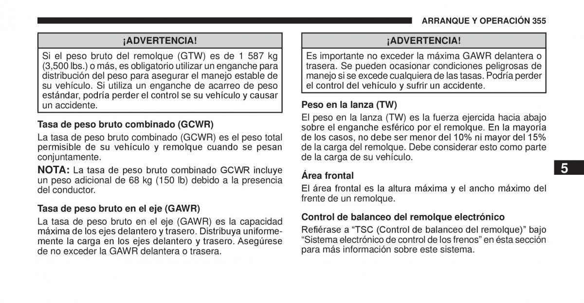 Jeep Cherokee KK manual del propietario / page 356