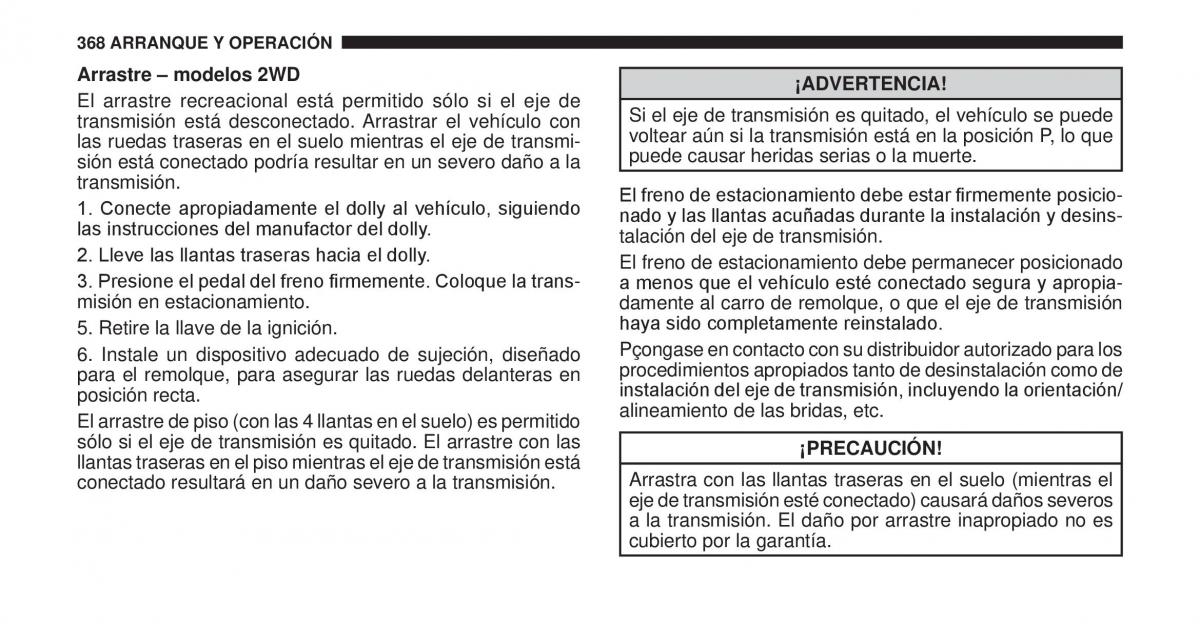 Jeep Cherokee KK manual del propietario / page 369