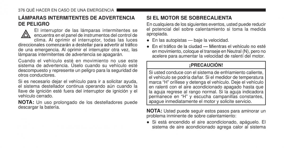 Jeep Cherokee KK manual del propietario / page 377