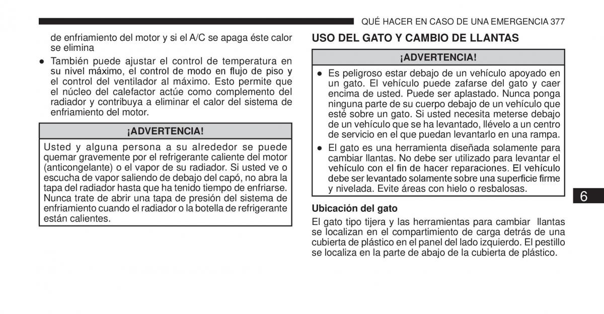 Jeep Cherokee KK manual del propietario / page 378