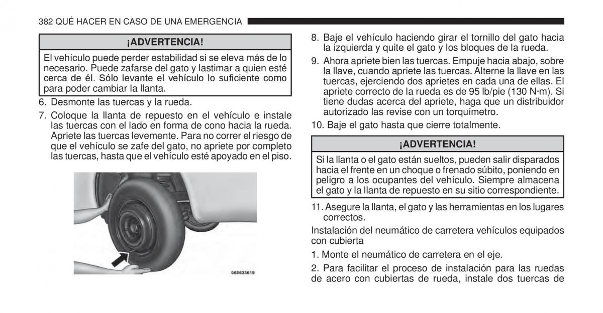 Jeep Cherokee KK manual del propietario / page 383