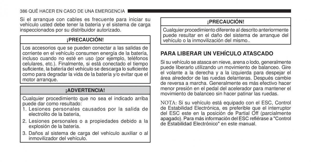 Jeep Cherokee KK manual del propietario / page 387