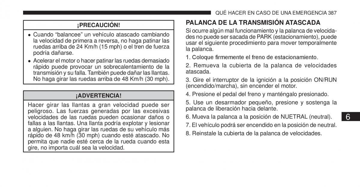 Jeep Cherokee KK manual del propietario / page 388