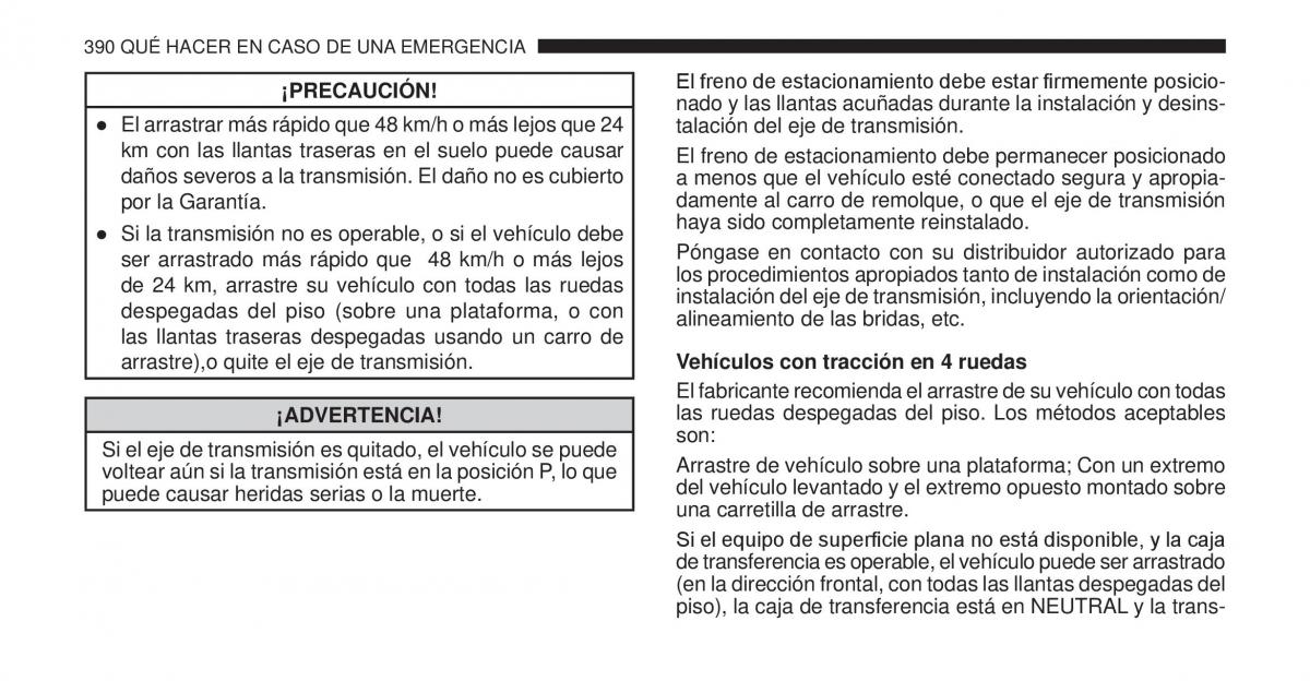 Jeep Cherokee KK manual del propietario / page 391