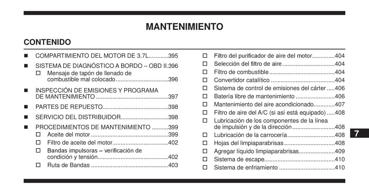 Jeep Cherokee KK manual del propietario / page 394