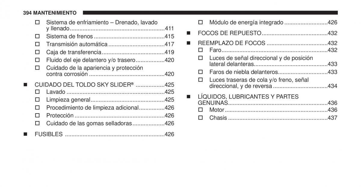 Jeep Cherokee KK manual del propietario / page 395