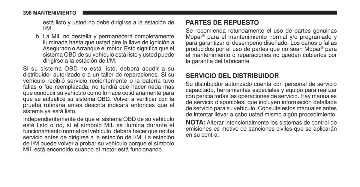 Jeep Cherokee KK manual del propietario / page 399