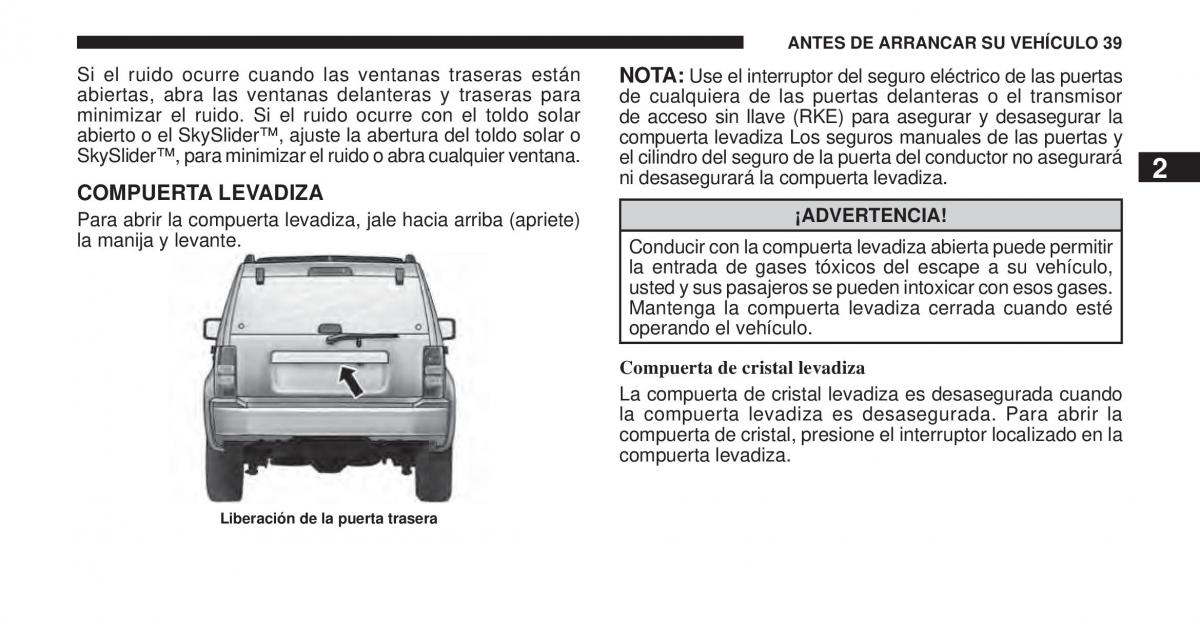 Jeep Cherokee KK manual del propietario / page 40