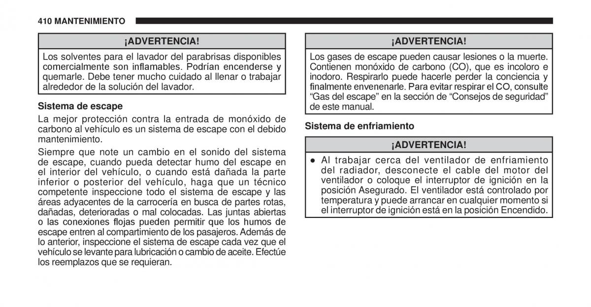 Jeep Cherokee KK manual del propietario / page 411